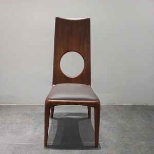 Chaise de salle à manger moderne en bois de frêne avec finition noyer, structure en bois massif, mobilier de luxe pour la maison, salle à manger, hôtel PISANO - Product Image 1