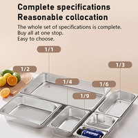 Bac Gastronorm GN en acier inoxydable Winners avec couvercle pour buffet, conteneur alimentaire, table vapeur, idéal pour restaurants, hôtels et traiteurs