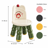 Chaise pour enfants avec oreilles de chat, ABS PP non toxique, dossier ergonomique, pieds antidérapants, siège de jeu pour tout-petits, rose, OEM ODM
