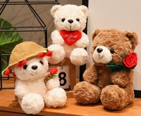 Ours en peluche en forme de cœur pour la Saint-Valentin avec rembourrage en polyester et coton PP, cadeau romantique pour enfants et adultes