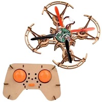 Mini-drone DIY SYH1420 en bois à assembler avec télécommande – Kit d'avion jouet en forme de plante