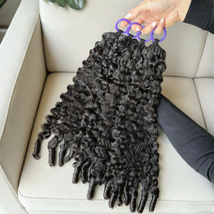 Cheveux humains bouclés au crochet style espagnol, pour femmes noires, pré-séparés, sans nœuds, ondulation naturelle, cheveux vierges, directement de l'usine - Product Image 2