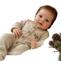 Poupée Bébé Reborn en Silicone DOWinch de 18 Pouces avec Cheveux Fins, Figurine d'Enfant Artisanale Réaliste, Cadeau de Noël