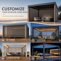 Pergola de jardin en aluminium composite, télécommandée, pour spa extérieur, kit de pergola de patio