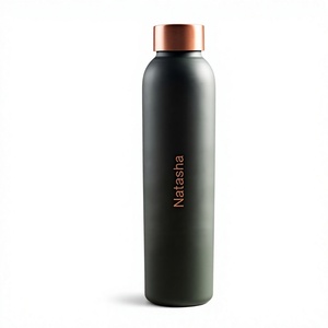 Botella de Agua Deportiva Ecológica 100% Cobre Puro con Tapa, Diseño Indio, para Viajes y Deportes, Unisex, Hecha en India - Product Image 1