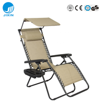 600D Oxford Teslin Recline Zero Gravity Chaise de massage avec auvent Intérieur Extérieur Bureau Jardin Loisirs Plage Chaise longue