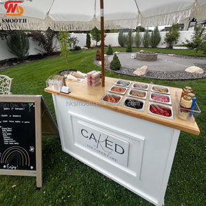 SMOOTH Best Seller DIY <b>Foldable</b> Candy <b>Cart</b> with Custom Tabletop Holes and Basins Event Portable Dessert <b>Cart</b> with Wheels - Product Image 1