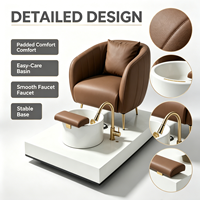 Fauteuil de pédicure électrique multifonction inclinable avec massage, bain de pieds en céramique, sans plomberie, mobilier de salon de manucure