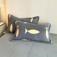 Housse de couette personnalisée à impression numérique, drap en velours de lait, taie d'oreiller grise, ensemble de literie textile pour la maison