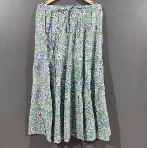 100% ผ้าคอตตอนพิมพ์ลายดอกไม้สำหรับผู้หญิงสไตล์โบฮีเมียนหรูหราระบายอากาศได้ฟรีไซส์สำหรับใส่ลำลองฤดูร้อน - Product Image 1