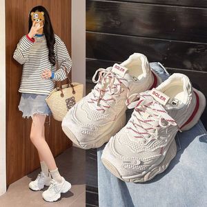 รองเท้าผ้าใบสตรีพื้นหนาหนังแท้, รองเท้าลำลองแนวสตรีทสไตล์ยุโรป - Product Image 6