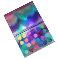 Palette d'ombres à paupières personnalisée, haute pigmentation, néon lumineux, palette d'ombres à paupières vegan avec paillettes