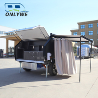 ONLYWE Remorque de voyage Petite caravane de camping caravane tout-terrain Style australien Remorque tout-terrain avec salle de bain