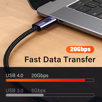 Câble USB4 USB-C Thunderbolt 4 3 avec vidéo 8K 60Hz, 20 Gbps, 20V 5A PD 100W, charge rapide pour PS5, Nintendo Switch, MacBook Pro