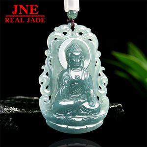 Pendentif en jade naturel de <span class=keywords><strong>type</strong></span> A, jade bleu eau, Amitabha Bouddha, pendentif en jade <span class=keywords><strong>du</strong></span> zodiaque chinois, chien, cochon, Bouddha gardien, quatre rencontres - Product Image 1