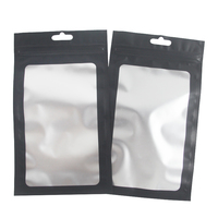 Sachet refermable noir personnalisé imprimé avec fenêtre, en PE thermoscellable, pour emballage de lait, nouilles, aliments pour animaux, gelée
