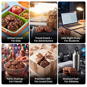 Vente en gros <span class=keywords><strong>de</strong></span> <span class=keywords><strong>biscuits</strong></span> au <span class=keywords><strong>chocolat</strong></span> sucré <span class=keywords><strong>de</strong></span> 260 g, avec des <span class=keywords><strong>pépites</strong></span> <span class=keywords><strong>de</strong></span> <span class=keywords><strong>chocolat</strong></span> colorées, <span class=keywords><strong>sans</strong></span> <span class=keywords><strong>gluten</strong></span>, faibles en gras - Product Image 6