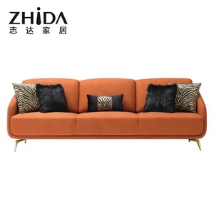 ZHIDA Đồ Nội Thất Sang Trọng Phòng Khách Chất Lượng Cao Thiết Kế Mới Bộ <span class=keywords><strong>Sofa</strong></span> Nhung Màu Vàng Xanh Lá Cho Biệt Thự Đồ Nội Thất Gia Đình Vải Hiện Đại - Product Image 2