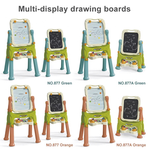 Juego de juguete de tablero de dibujo de doble cara multifuncional, silla pequeña de ajuste de altura para niños, tablero de dibujo educativo 3 en 1 DIY - Product Image 6