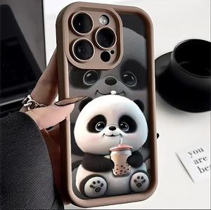 מקרה פנדה רך עבור iphone 15 pro 11 13 14 פרו מקס 12 xr xs 7 8 פלוס se 2020 13promax 14promax 15 פרומאקס צבע מוצק פרומומקס - Product Image 4