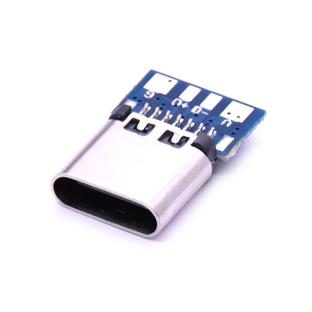 Micro USB 2.0 Type C Connector 14 Pin Female Socket Through Holes PCB 180 Vertical Shield USB