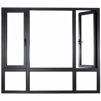 Fenêtre à battant extérieur en aluminium à fonctionnement silencieux, cadre haute résistance pour la ventilation extérieure et la décoration domestique