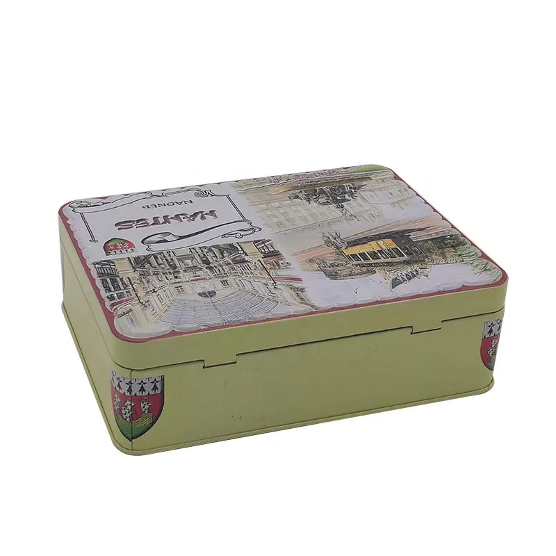 Rectangular Gift Card Packing Tin Boxes with Hinged Lid