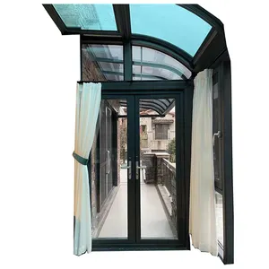 High Quality Customized Inside Grill Design Double Pane Aluminum Casement Door