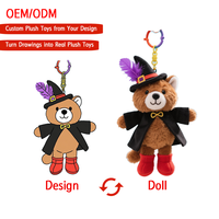 Fabricant de jouets en peluche en coton miniatures personnalisés, porte-clés en peluche avec logo et porte-clés jouet personnalisé
