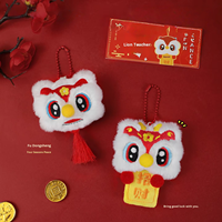Porte-clés en peluche Danse du Lion Porte-Bonheur Année 2026 du Nouvel An Chinois, Breloque de Sac Mascotte, Attire la Richesse, Cadeau Festif, Vente en Gros