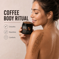 BEIKE Gommage corporel au café avec logo personnalisé, soin de la peau biologique, éclaircissant, lissant, hydratant, nettoyage en profondeur, exfoliant naturel