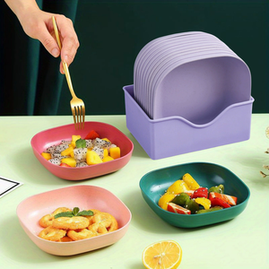 10 pz piatto multifunzione con osso allo spiedo per uso domestico cibo in plastica per feste all'ingrosso quadrato tavolo da pranzo - Product Image 1