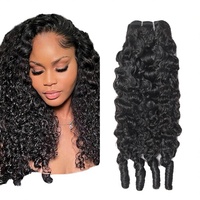 Lots de Cheveux Humains Bouclés 24 Pouces, Ondulations Naturelles, Ondulations Profondes, Boucles Crépues avec Closure, Cheveux Vierges pour Tressage