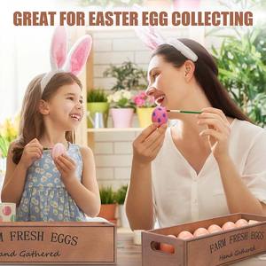 2 Pieces Farm <strong>Wooden</strong> Eggs Crate for 12 Fresh Eggs Stackable <strong>Wooden</strong> Crates for Display Rustic Egg <strong>Storage</strong> <strong>Box</strong> With Handle - Product Image 3