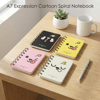 Bloc-notes spirale A7 mignon en gros, 80 feuilles lignées, carnet de poche à motifs de dessins animés avec coins arrondis sécurisés