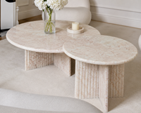 Table basse en marbre naturel Calcatta Viola, design moderne blanc, écologique, pour hôtel, cuisine, salon, salle à manger, directement de l'usine