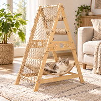 Arbre à chat en bois écologique XZ avec griffoir, filet d'escalade, nid, hamac et lit pour chats - Grande taille pour jouer et dormir