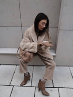 Manteau en fausse fourrure de vison marron foncé pour femme, col châle, taille ajustable avec cordon, coupe ample mi-longue, veste fourrée chaude pour l'hiver