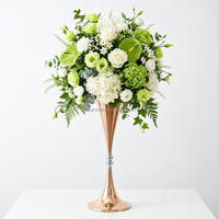 Vases en métal hauts pour centre de table de mariage, vase à fleurs élégant en fer pour la décoration de table de banquet d'hôtel