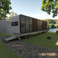 Maison Préfabriquée Mobile Moderne Grande, Remorque de Voyage Extérieur, Cabine Capsule RV Camping-Car avec Chambre à Coucher pour Voyage de Camping