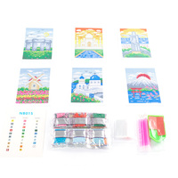 Vente en gros mini kit de peinture diamant six pièces en flanelle de haute qualité peinture de bâtiment santorin pour débutants
