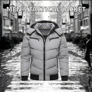 <b>Men's</b> Outdoor Tactical Jacket Autumn Winter Waterproof Eco-Friendly Breathable Solid Casual Double-sided Wearable <b>Fleece</b> Front - Product Image 2
