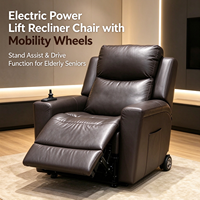 Fauteuil inclinable électrique intelligent VANBOW avec joystick, fauteuil de mobilité électrique de luxe avec roues pour personnes âgées, salon