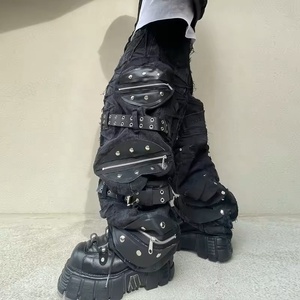 <span class=keywords><strong>Jeans</strong></span> Neri Larghi 100% Cotone <span class=keywords><strong>con</strong></span> Grandi Tasche, <span class=keywords><strong>Jeans</strong></span> Baggy Personalizzabili <span class=keywords><strong>con</strong></span> Ricamo per Ragazzi - Product Image 4