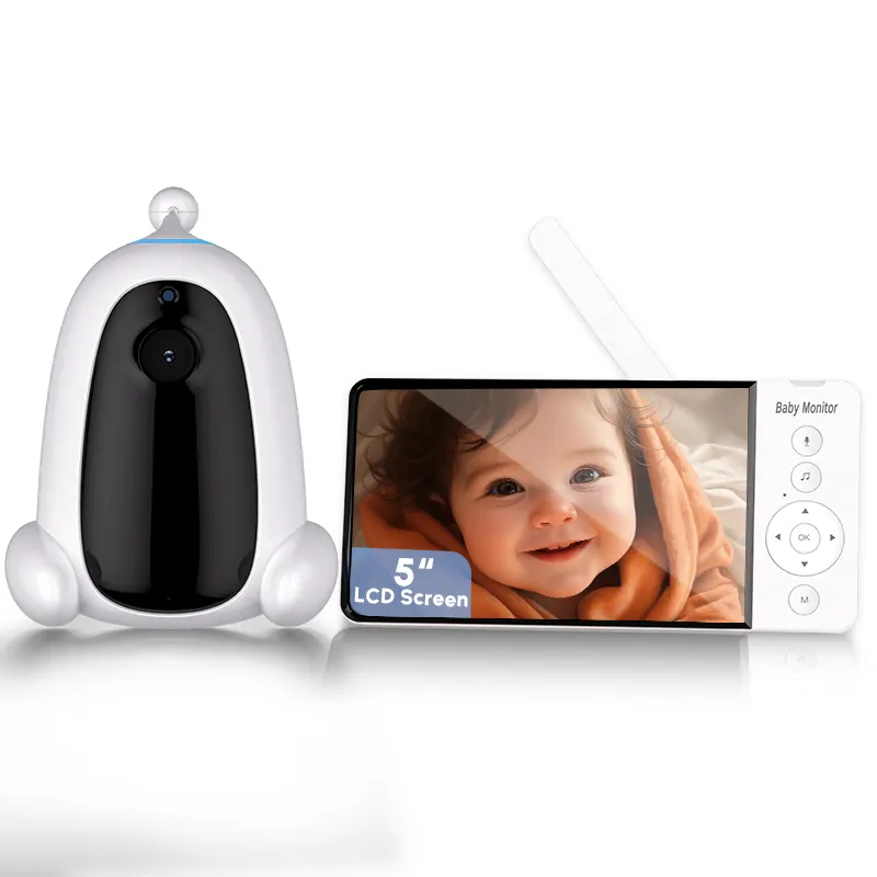 جهاز مراقبة الطفل بكاميرا 5 بوصات مزود بمستويين للصوت والرؤية الليلية كاميرا فيديو مراقبة الطفل