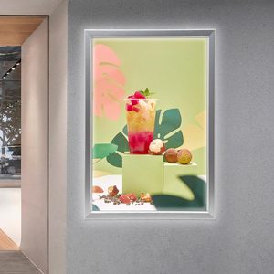 LED Movie Poster <b>Frame</b> Silver Art Picture Store Sign Holders LED Light <b>Box</b> Advertising Display for Business Signs Menu - Product Image 4