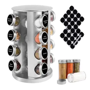 Jar Organizer Spice Cabinet Rack Drawer Round Carousel Rotation System Kitchen Species Seasoning Container Spices Organizers