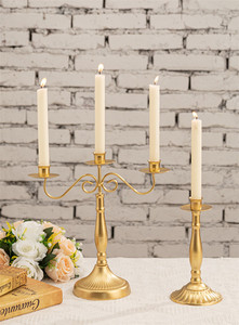 Romantic Retro 5 Arm Gold Candlestick <strong>Wedding</strong> Props <strong>Rustic</strong> Metal Taper Candelabra <strong>Centerpieces</strong> for Dinner Table <strong>Wedding</strong> Home - Product Image 6