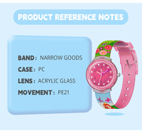 Montre à quartz personnalisée avec logo pour filles, pour enfants de 3 à 12 ans, avec boîtier en acrylique PC à motif de dessin animé mignon, bracelet souple, cadeau d'anniversaire, OEM ODM