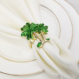 Green Coconut Tree Napkin Rings <strong>Iraca</strong> Palm Napkin Holder Ring - Product Image 1